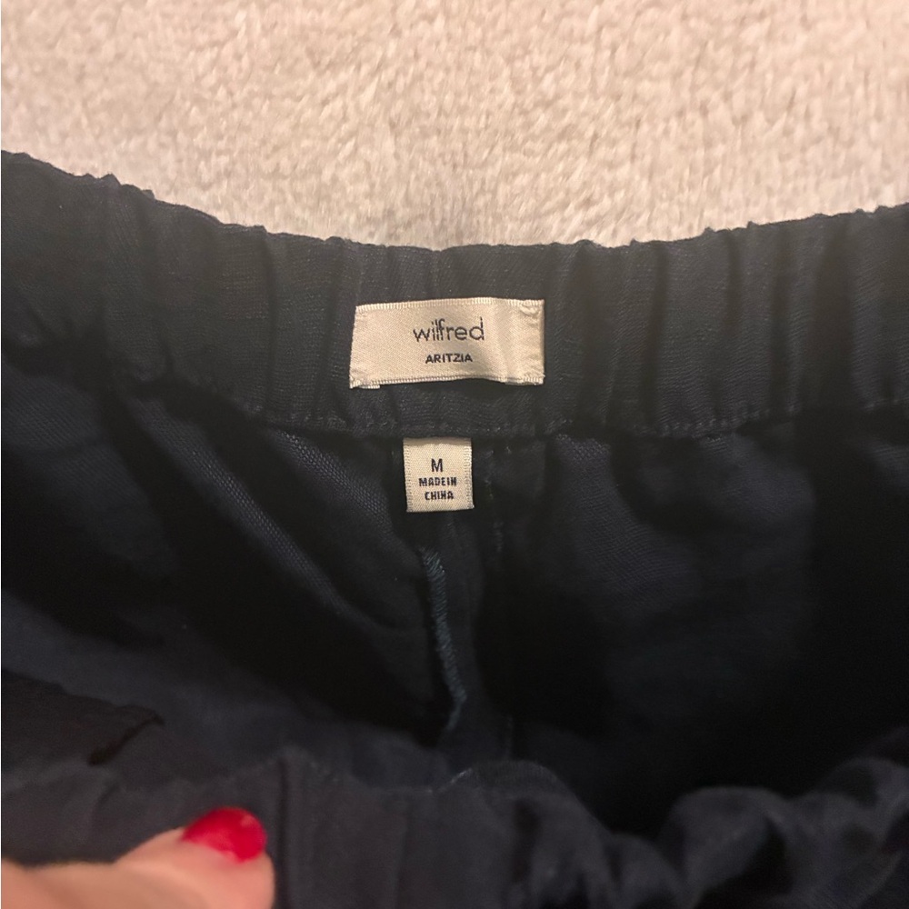 Aritzia Navy Elastic Waist Pants - Picture 3 of 4